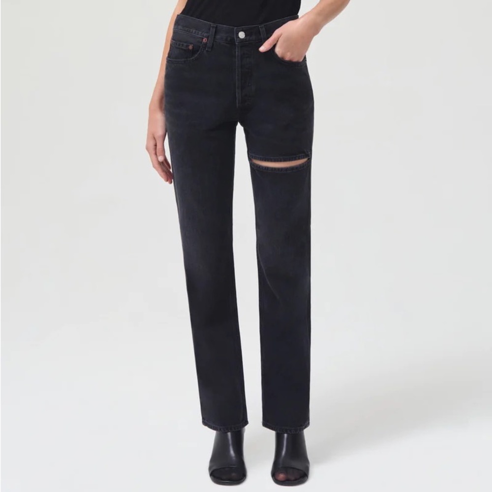 AGOLDE LANA MID RISE SLICE JEAN IN DESCENT